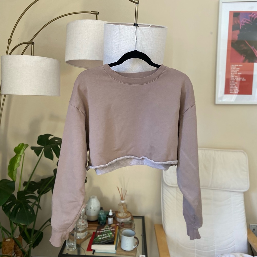TNA cozy AF cropped crewneck
